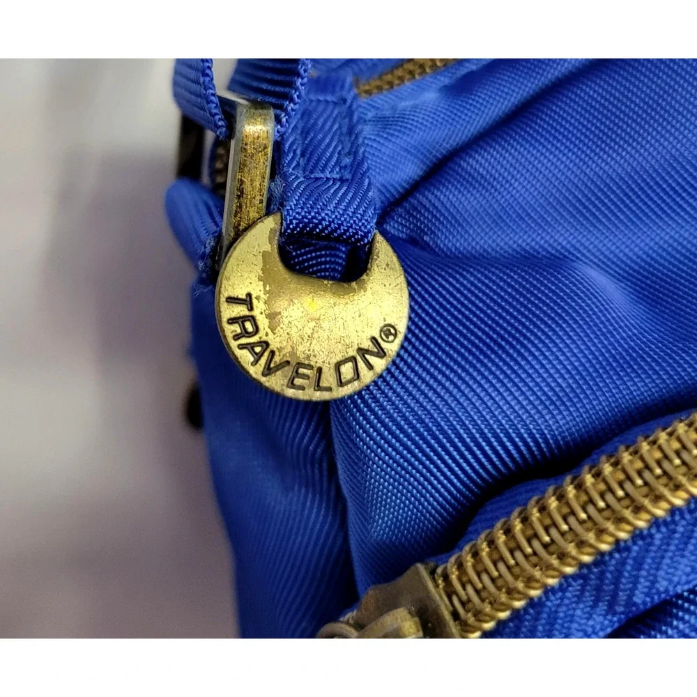 Travelon‎ Crossbody Bag Blue Small Adjustable Strap Multi Pocket Travel Purse